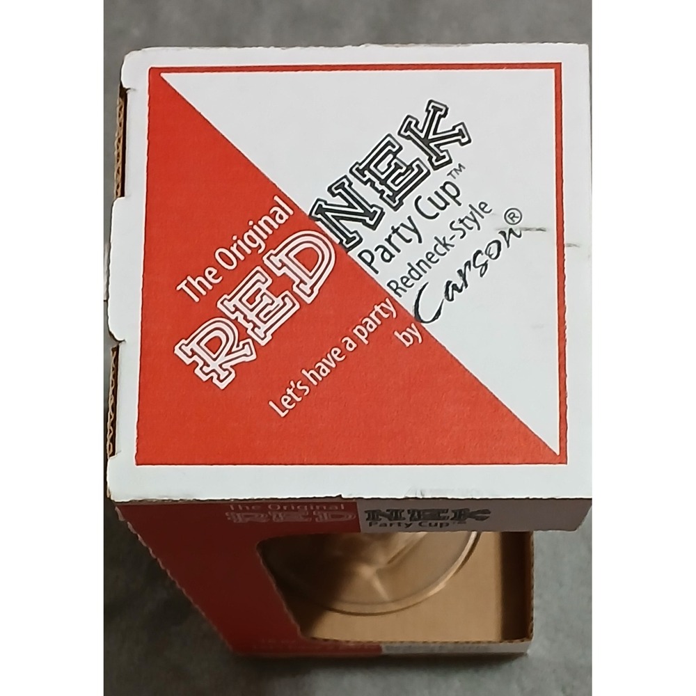 The Original Red Nek Party Cup by Carson Red Melamine Glass Base 16oz New in Box - Picture 5 of 5